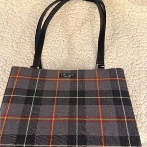 Kate Spade Vintage Black and Gray Plaid Tote